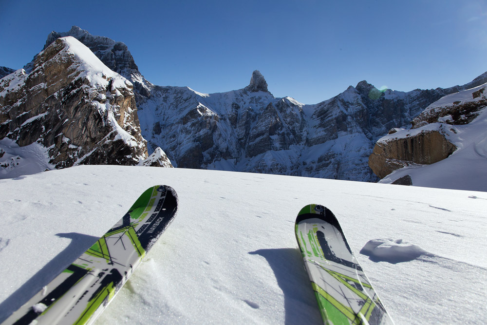 view from the skitouring adventure in the alps