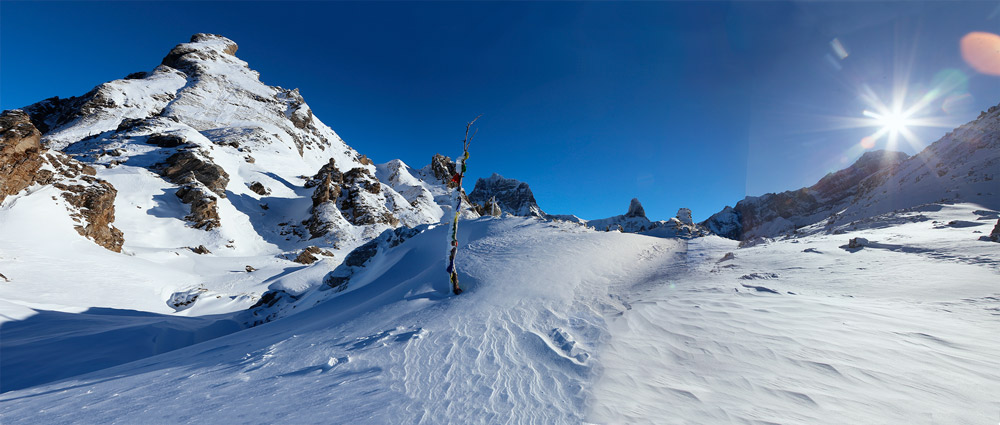 view from ski touring adventure